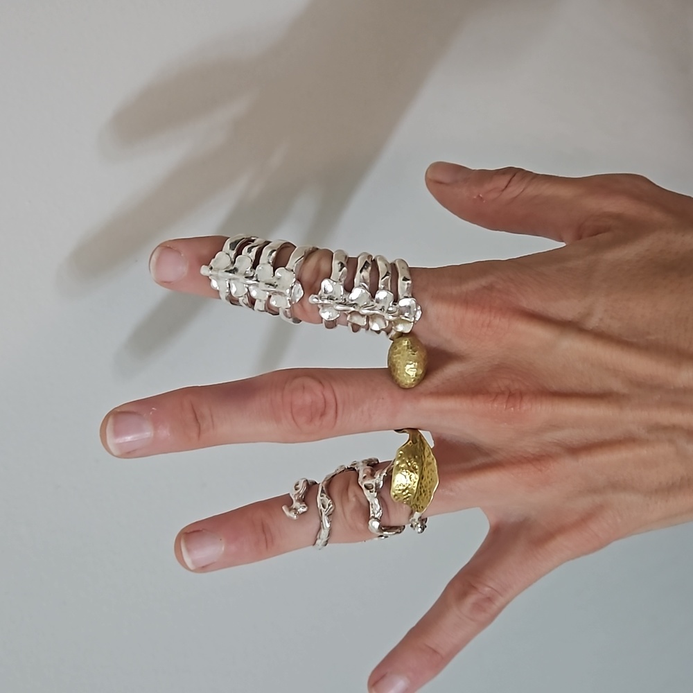 Gold plated Statement ring from a Czech designer